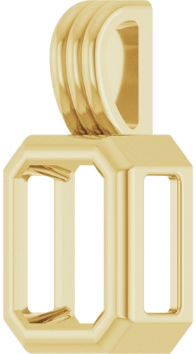 Pakabukas „Back-Set Solitaire“ 14k yellow gold Emerald 8mm x 6mm (2)