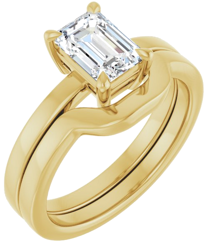 14K Yellow 7x5 mm Emerald Solitaire Engagement Ring Mounting (6)