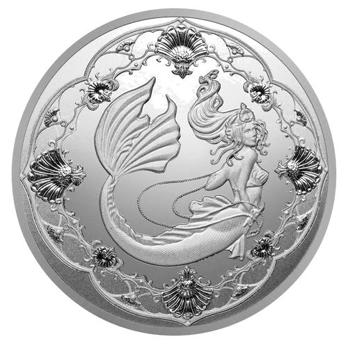 1 oz Vandenyno undinėle 2022 Samoa sidabrinė moneta (1)