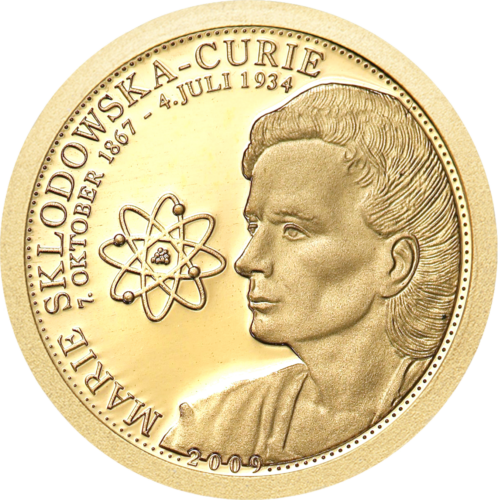 1/25 oz Marie Curie 2009 Samoa 10 dolerių auksinė moneta (1)