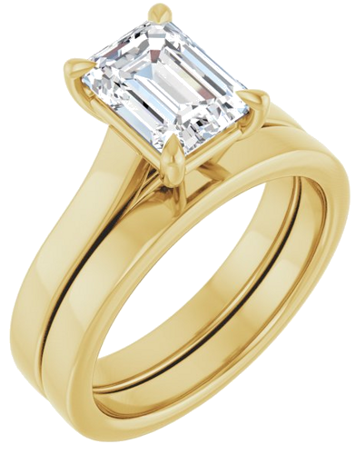 Sužadėtuvių Žiedas „Claw-Prong“ 14k yellow gold Emerald 8mm x 6mm (6)