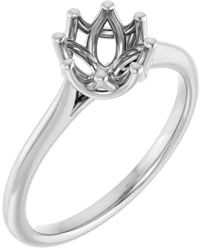 Sužadėtuvių Žiedas „Solitaire“ 585 Baltojo Aukso Round 6.5mm (1)