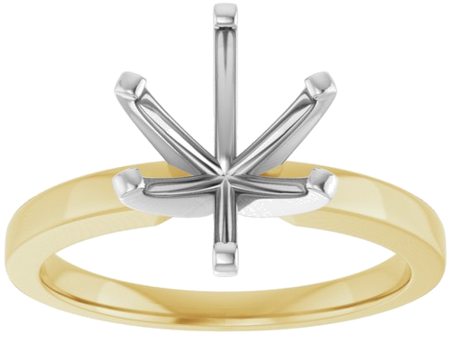 Sužadėtuvių Žiedas „Solitaire“ 585 Baltojo Ir Geltonojo Aukso Oval 10mm x 8mm (3)