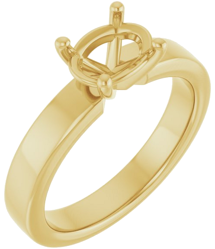 14K Yellow 8x6 mm Oval Solitaire Engagement Ring Mounting (1)