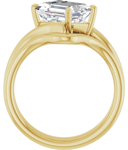 Sužadėtuvių Žiedas „Solitaire Bypass“ 14k yellow gold Emerald 9mm x 7mm (7)