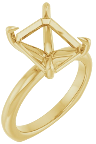 Sužadėtuvių Žiedas „Claw-Prong Euro Shank“ 14k yellow gold Emerald 11mm x 9mm (1)