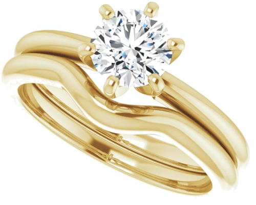 14K Yellow  5.8 mm Round Solitaire Engagement Ring Mounting (10)