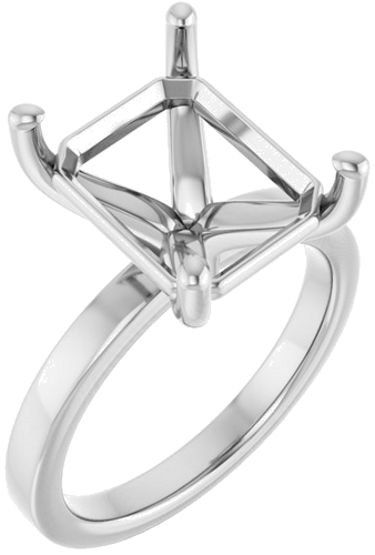 Sužadėtuvių Žiedas „Solitaire“ 14k white gold Emerald 12mm x 10mm (1)