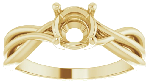 Sužadėtuvių Žiedas „Solitaire“ 585 Geltonojo Aukso Round 6mm (3)