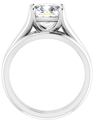 Sužadėtuvių Žiedas „Solitaire“ 14k white gold Cushion 8mm (7)