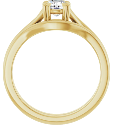 Sužadėtuvių Žiedas „Double Claw-Prong Solitaire Criss-Cross“ 18k yellow gold Round 5.2mm (7)