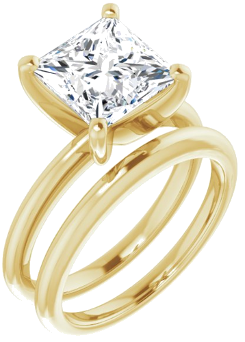 14K Yellow  8 mm Square Solitaire Engagement Ring Mounting (6)