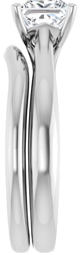 14K White  5.5 mm Square Solitaire Engagement Ring Mounting (9)