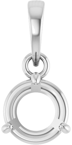 Pakabukas „Round 3-Prong“ 14k white gold Round 6.5mm (1)