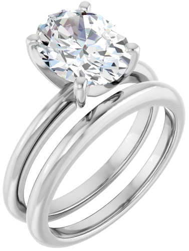 Sužadėtuvių Žiedas 10k white gold Oval 10mm x 8mm (6)