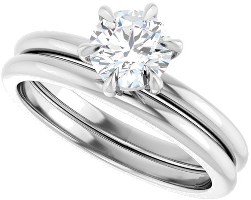 Sužadėtuvių Žiedas „Claw-Prong“ 14k white gold Round 5.8mm (10)