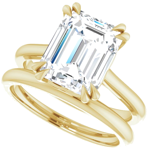 Sužadėtuvių Žiedas „Solitaire“ 585 Geltonojo Aukso Emerald 10mm x 8mm (9)