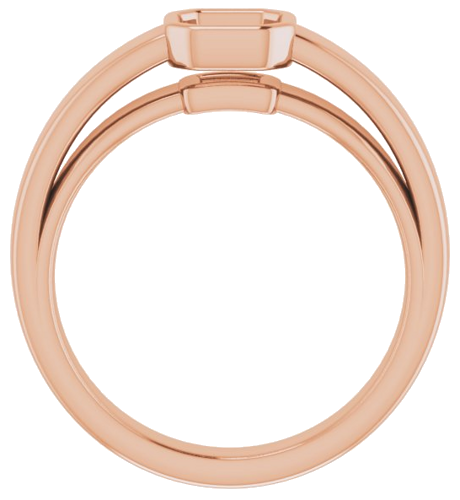 Sužadėtuvių Žiedas „Bezel-Set Solitaire“ 585 Rožinis Aukso Asscher 5mm (2)