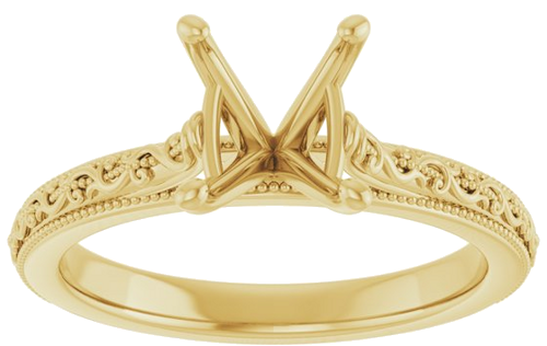 Sužadėtuvių Žiedas „Solitaire Sculptural“ 14k yellow gold Oval 9mm x 7mm (3)