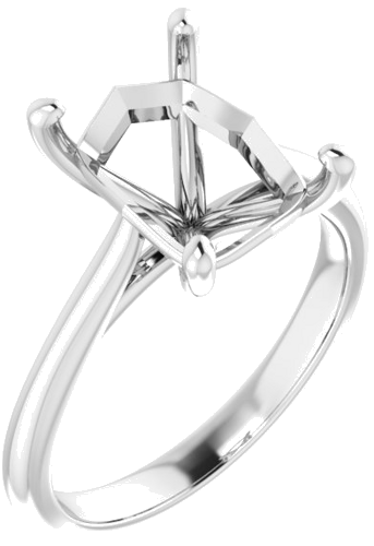 Sužadėtuvių Žiedas „Solitaire“ 585 Baltojo Aukso Emerald 10mm x 8mm (1)