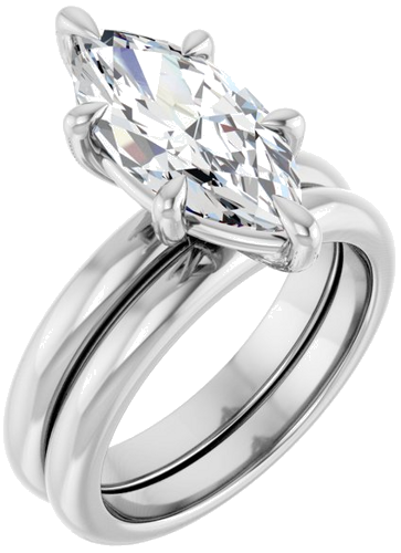 Sužadėtuvių Žiedas „Claw-Prong“ 14k white gold Marquise 15mm x 7mm (6)