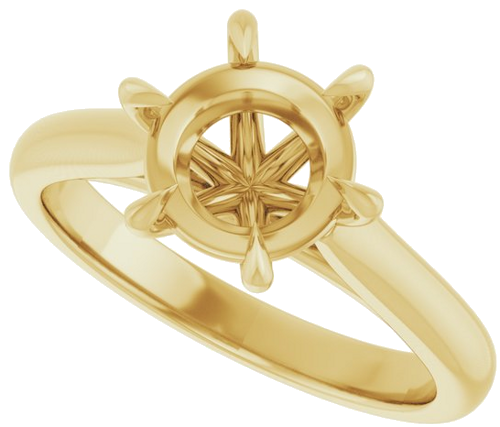 Sužadėtuvių Žiedas „Claw-Prong“ 14k yellow gold Round 8.2mm (5)