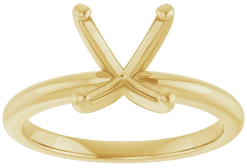 14K Yellow  10x8 mm Oval Solitaire Engagement Ring Mounting (3)