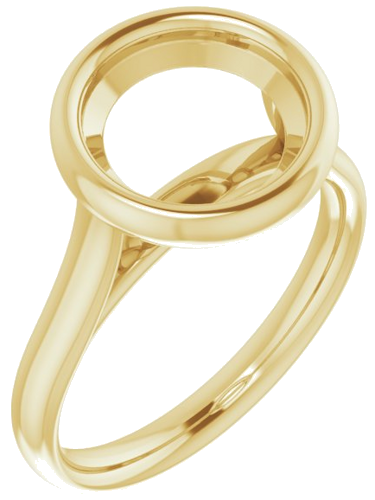 18K Yellow 9.4 mm Round Solitaire Engagement Ring Mounting (1)