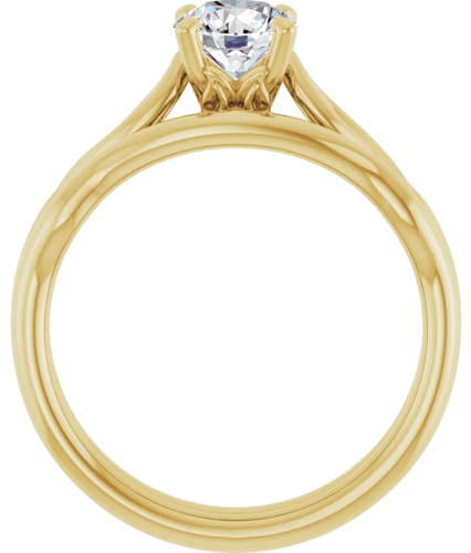 Sužadėtuvių Žiedas „Solitaire Sculptural“ 14k yellow gold Round 5.8mm (7)