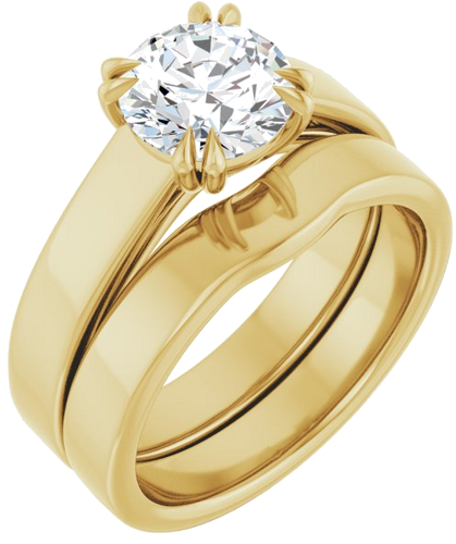 14K Yellow 7.4 mm Round Engagement Ring Mounting (6)