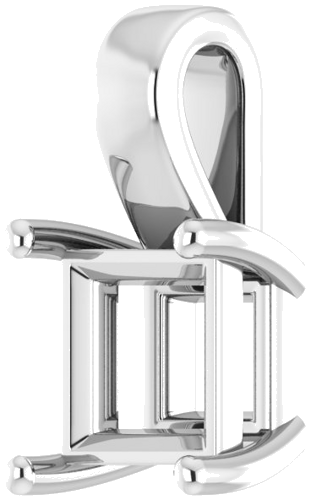 Pakabukas „Solitaire“ 585 Baltojo Aukso Square 7mm (2)