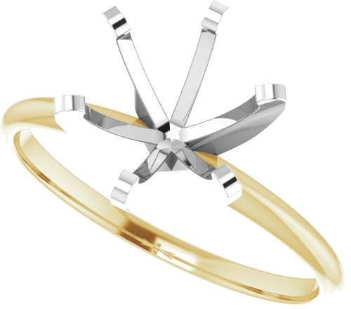 Sužadėtuvių Žiedas „Solitaire“ 585 Baltojo Ir Geltonojo Aukso Round 8.6mm (5)