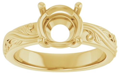 Sužadėtuvių Žiedas „Solitaire Sculptural“ 14k yellow gold Round 8.2mm (3)