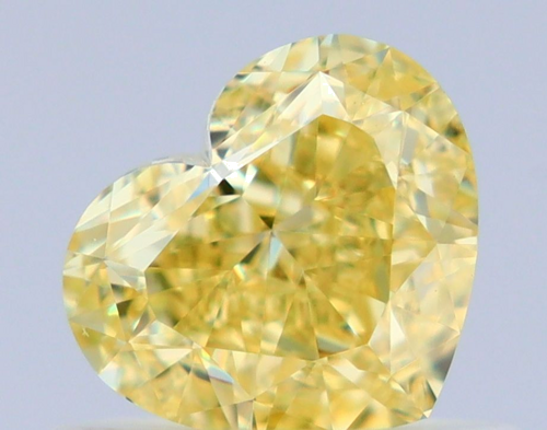 0.7 carat Fancy Intense Yellow-VS1 Natūralus Heart Deimantas (1)
