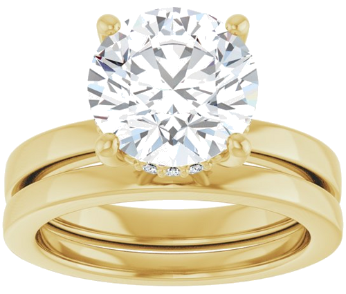 Sužadėtuvių Žiedas „Hidden Halo-Style“ 14k yellow gold Round 9.4mm (8)