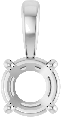 18K White 5 mm Round 4-Prong Pendant Mounting (1)