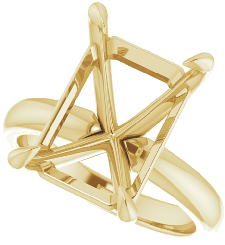 Sužadėtuvių Žiedas „Claw-Prong Solitaire“ 14k yellow gold Emerald 14mm x 10mm (5)