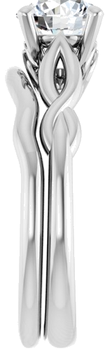 Sužadėtuvių Žiedas „Solitaire“ 585 Baltojo Aukso Round 6.5mm (9)