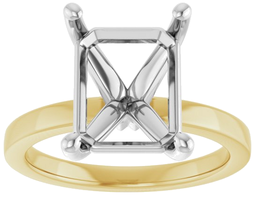 Sužadėtuvių Žiedas „Solitaire“ 14k yellow/white gold Emerald 11mm x 9mm (3)
