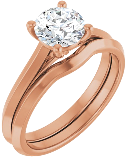 Sužadėtuvių Žiedas „Claw-Prong“ 14k rose gold Round 6.5mm (6)