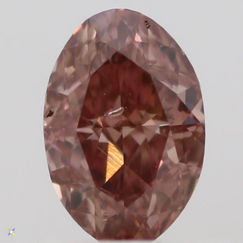 0.23 carat Fancy Intense Orangey Pink-SI2 Natūralus Oval Deimantas (1)