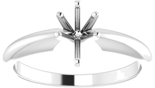 14K White 7x4.5 mm Pear 6-Prong Ring Mounting (3)