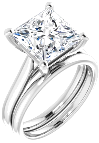 Sužadėtuvių Žiedas „Solitaire“ 585 Baltojo Aukso Square 9mm (6)