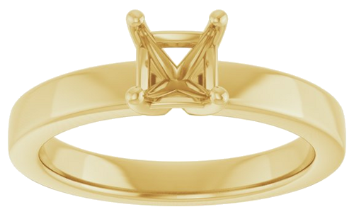 Sužadėtuvių Žiedas „Solitaire“ 585 Geltonojo Aukso Asscher 5mm (3)