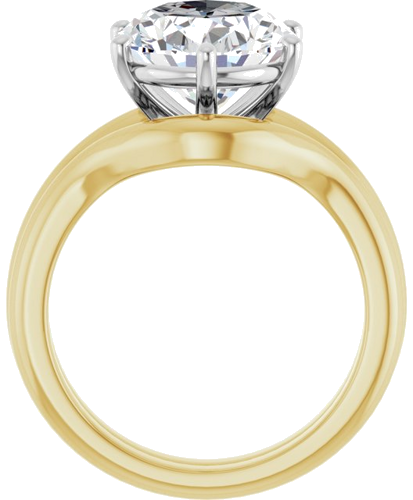 Sužadėtuvių Žiedas 14k yellow/white gold Oval 12mm x 10mm (7)