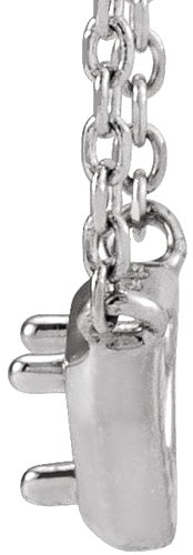 14K White 3 mm Round Solitaire 18  Necklace Mounting (2)