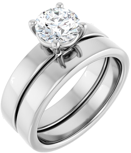 Sužadėtuvių Žiedas „Solitaire“ 18k white gold Round 6.5mm (6)