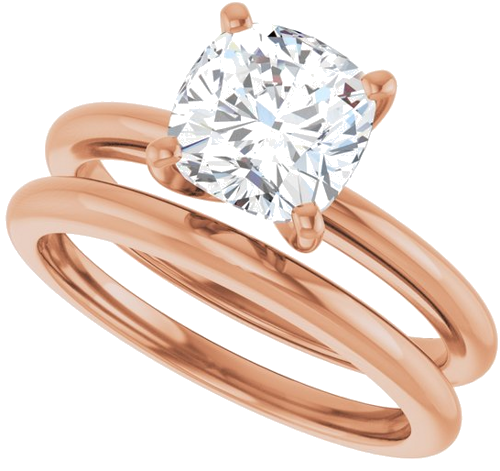 Sužadėtuvių Žiedas 14k rose gold Cushion 7mm (10)