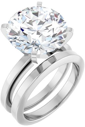 Sužadėtuvių Žiedas 14k white gold Round 13mm (6)