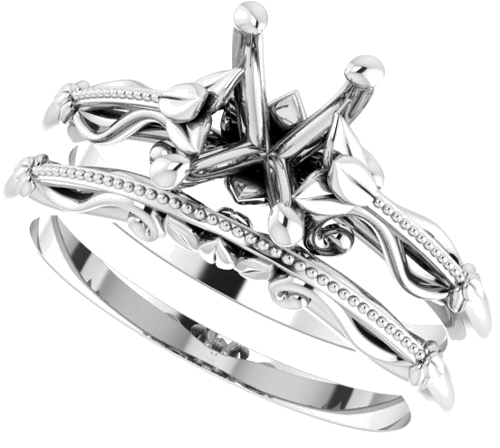 Sužadėtuvių Žiedas „Sculptural-Inspired Solitaire“ 585 Baltojo Aukso Emerald 7mm x 5mm (10)